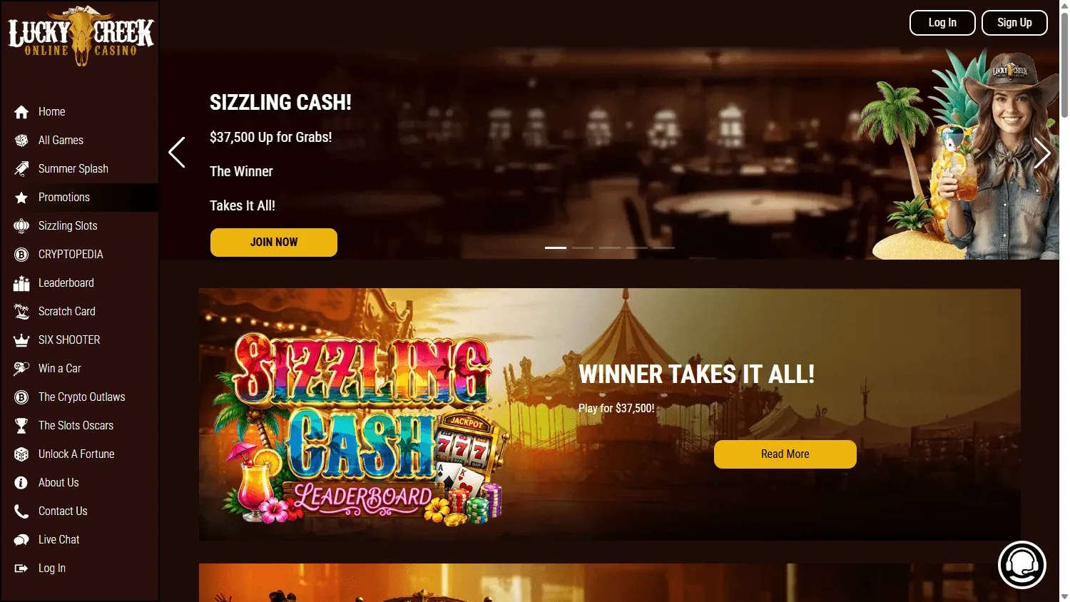 Lucky 7 Casino promotions page on desktop