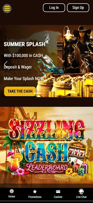 Lucky 7 Casino promotions page on mobile